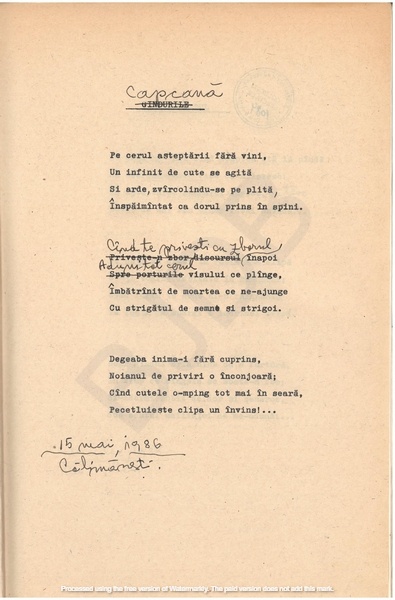 M-1076-1130-10 - 55 de Poezii în manuscris dactilografiat. ALEXANDRU MIRCESCU